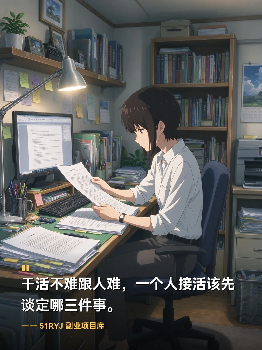 干活不难跟人难，一个人接活该先谈定哪三件事