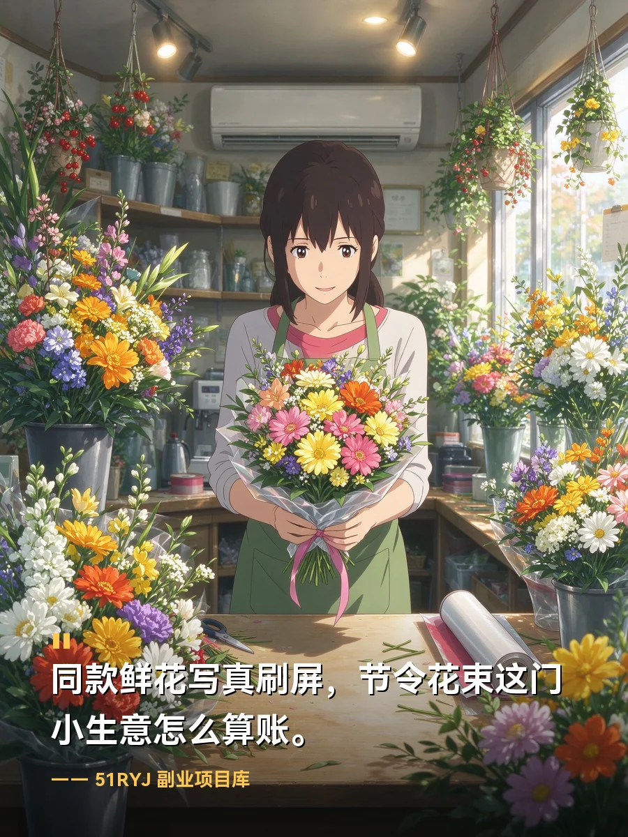 同款鲜花写真刷屏，节令花束这门小生意怎么算账