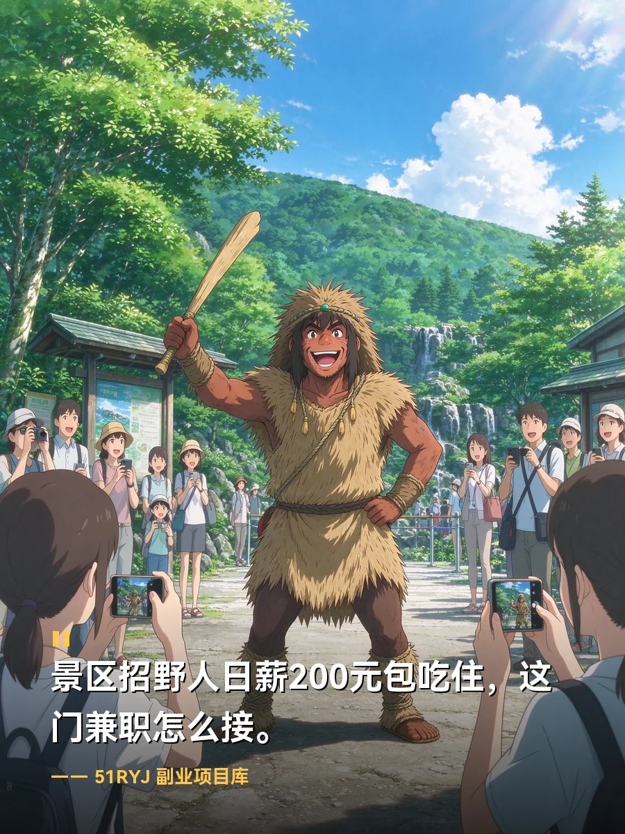 景区招野人日薪200元包吃住，这门兼职怎么接