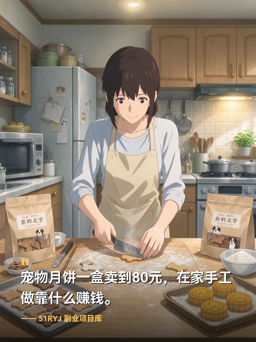 宠物月饼一盒卖到80元，在家手工做靠什么赚钱