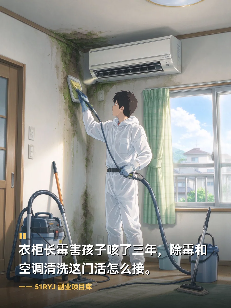 衣柜长霉害孩子咳了三年，除霉和空调清洗这门活怎么接