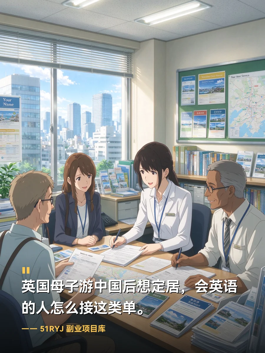 英国母子游中国后想定居，会英语的人怎么接这类单