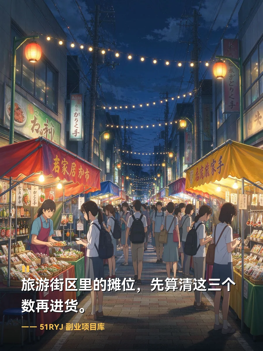 旅游街区里的摊位，先算清这三个数再进货