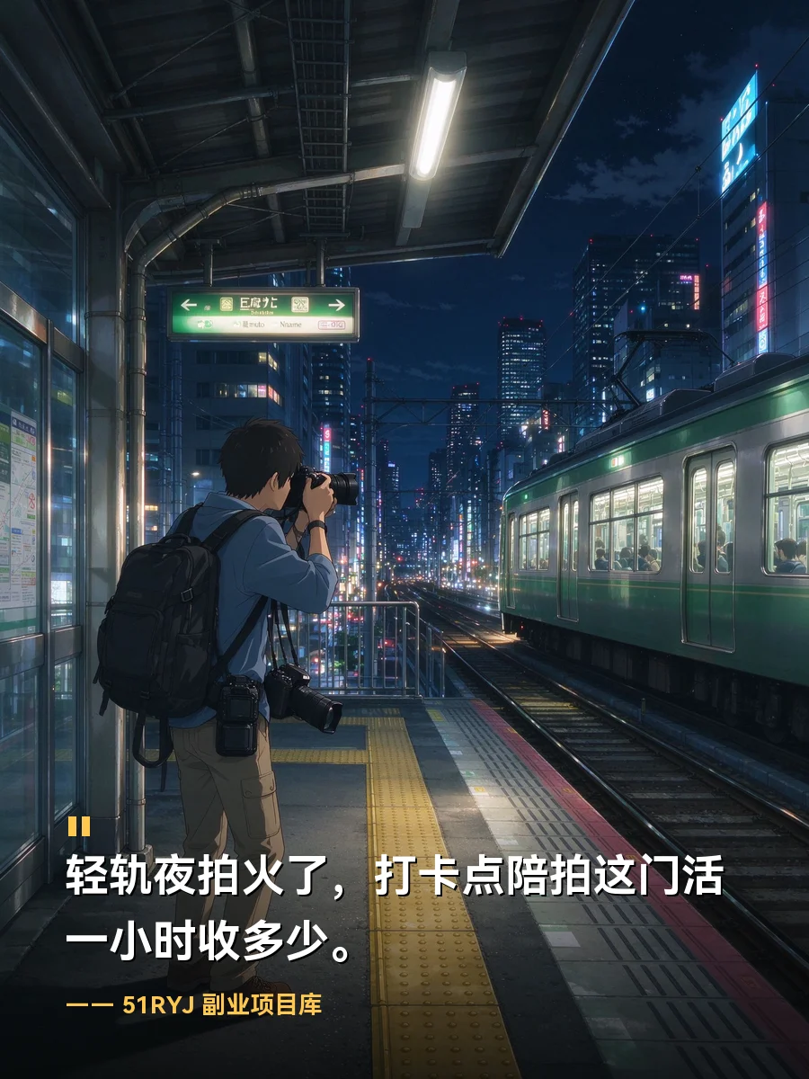 轻轨夜拍火了：打卡点陪拍这门活，一小时收多少