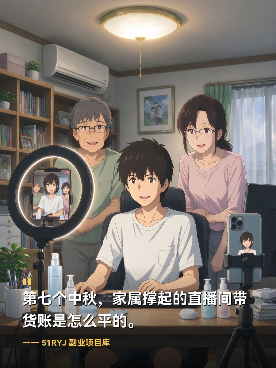 第七个中秋：家属撑起的直播间，带货账是怎么平的