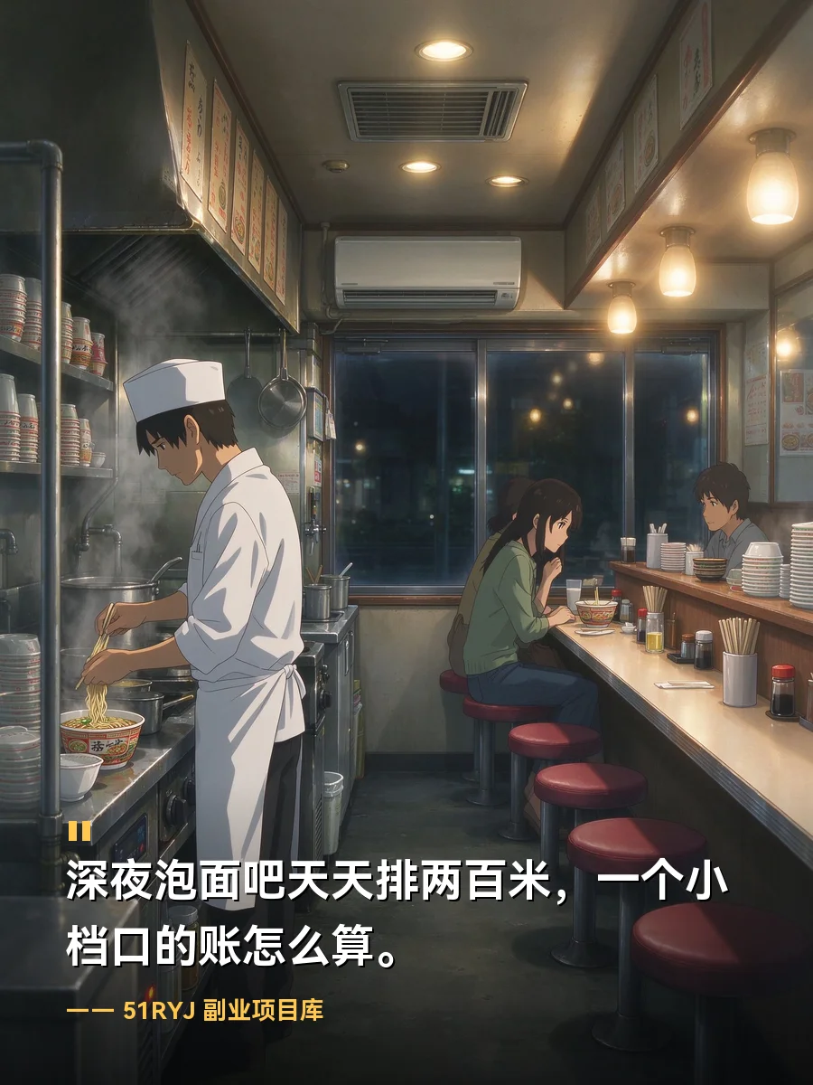 深夜泡面吧天天排两百米：一个小档口的账怎么算