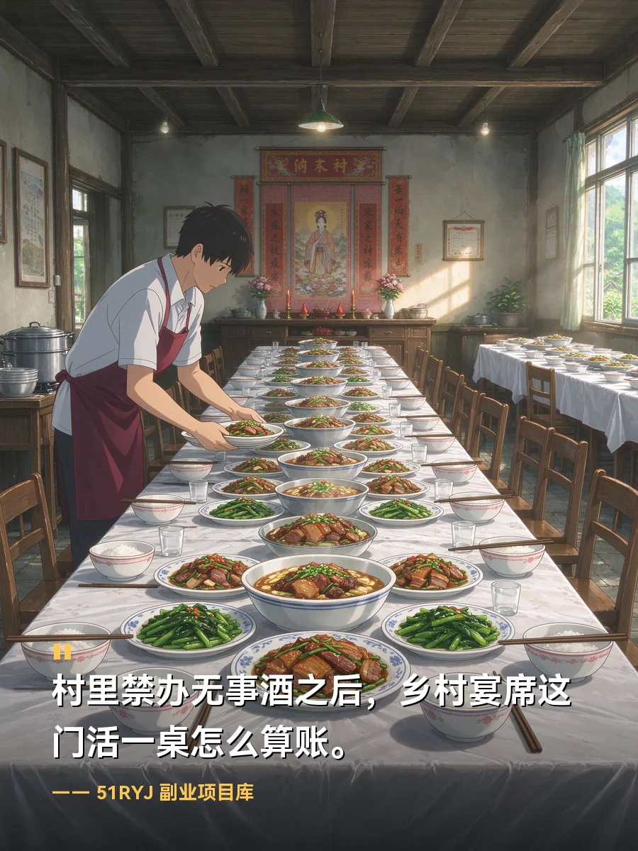 村里禁办无事酒之后：乡村宴席这门活，一桌怎么算账