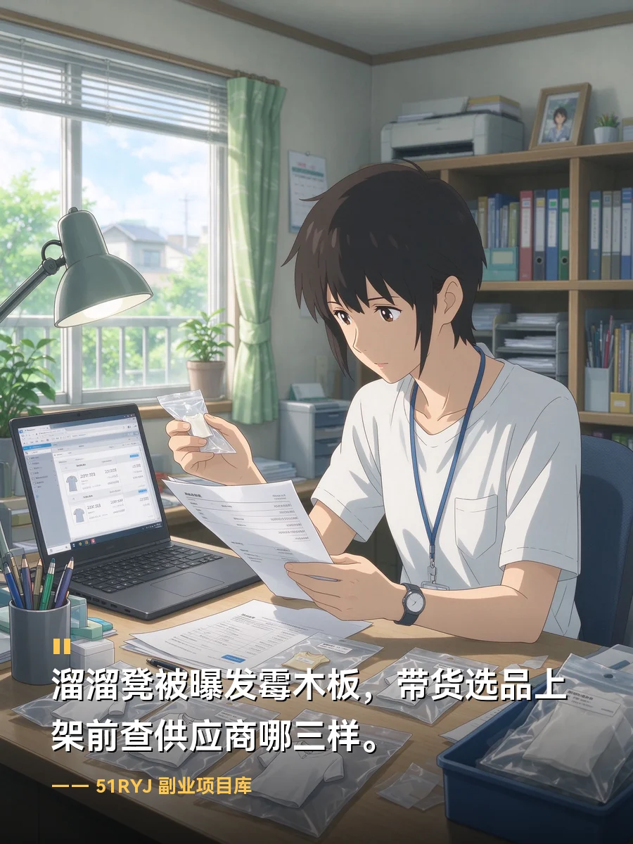 溜溜凳被曝发霉木板：带货选品上架前查供应商哪三样、赔付怎么约定