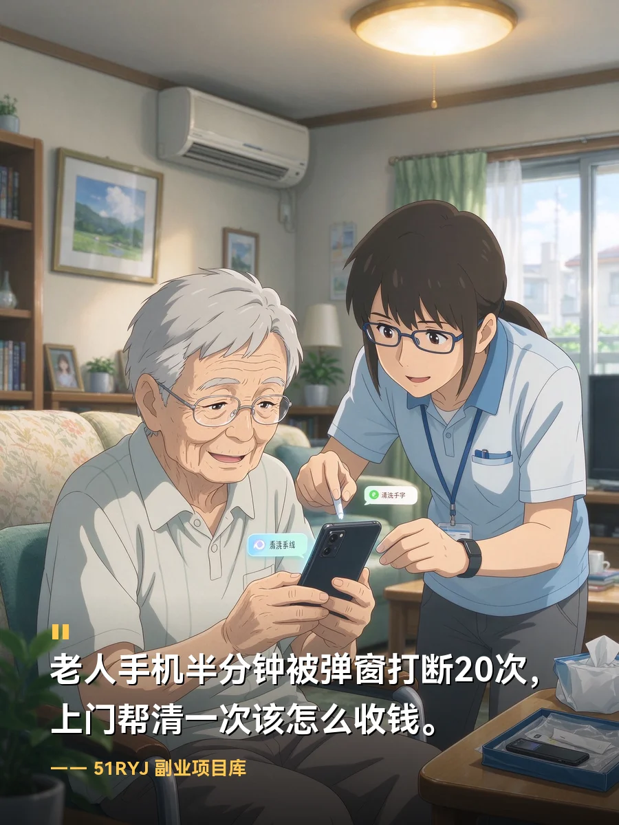 老人手机半分钟被弹窗打断近20次：上门帮清一次该怎么收钱