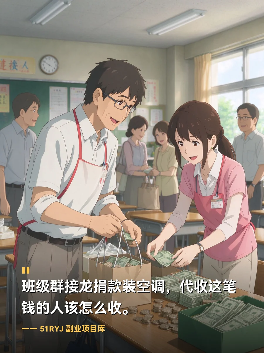 班级群接龙捐款装空调，代收这笔钱的人该怎么收