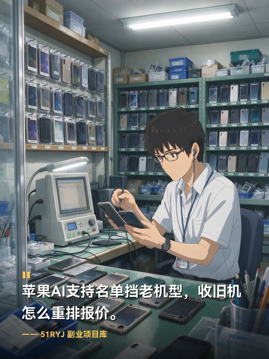 苹果公布的AI支持名单把老机型挡在门外，收旧机怎么重排报价