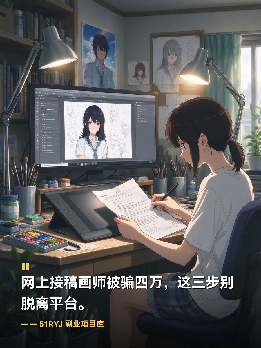 网上接稿的画师被骗四万，这三步别脱离平台