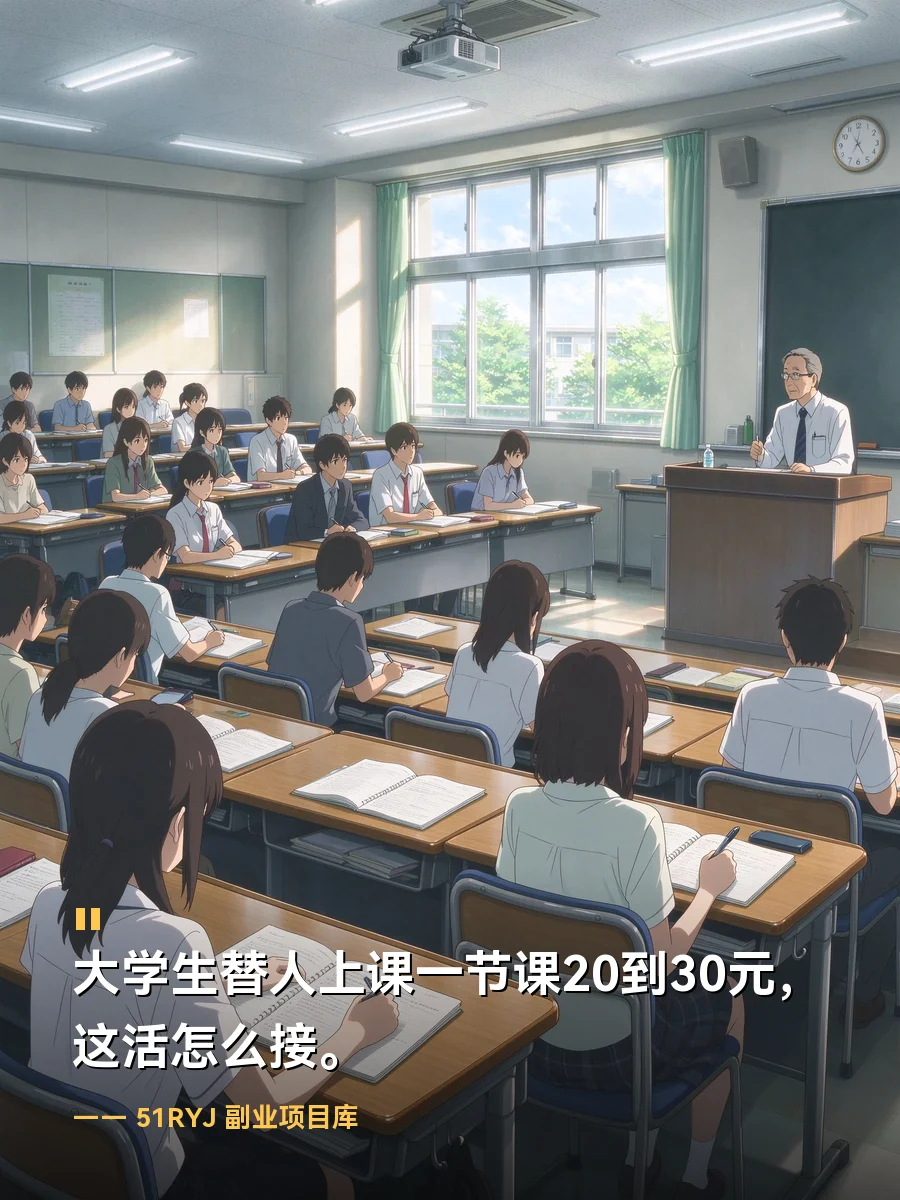 大学生替人上课，一节课20到30元，这活怎么接