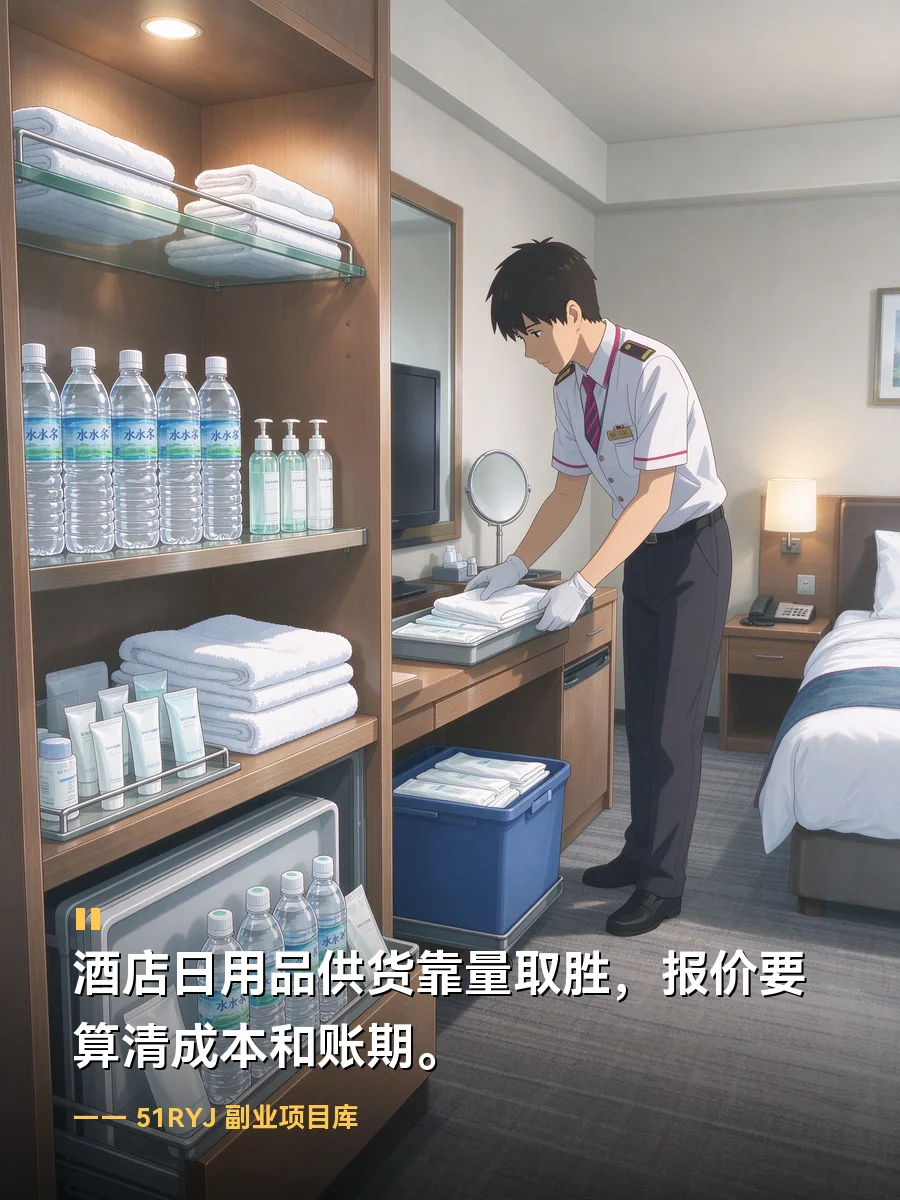 一屋子矿泉水的酒店房间，做酒店日用品供货这门活怎么报价