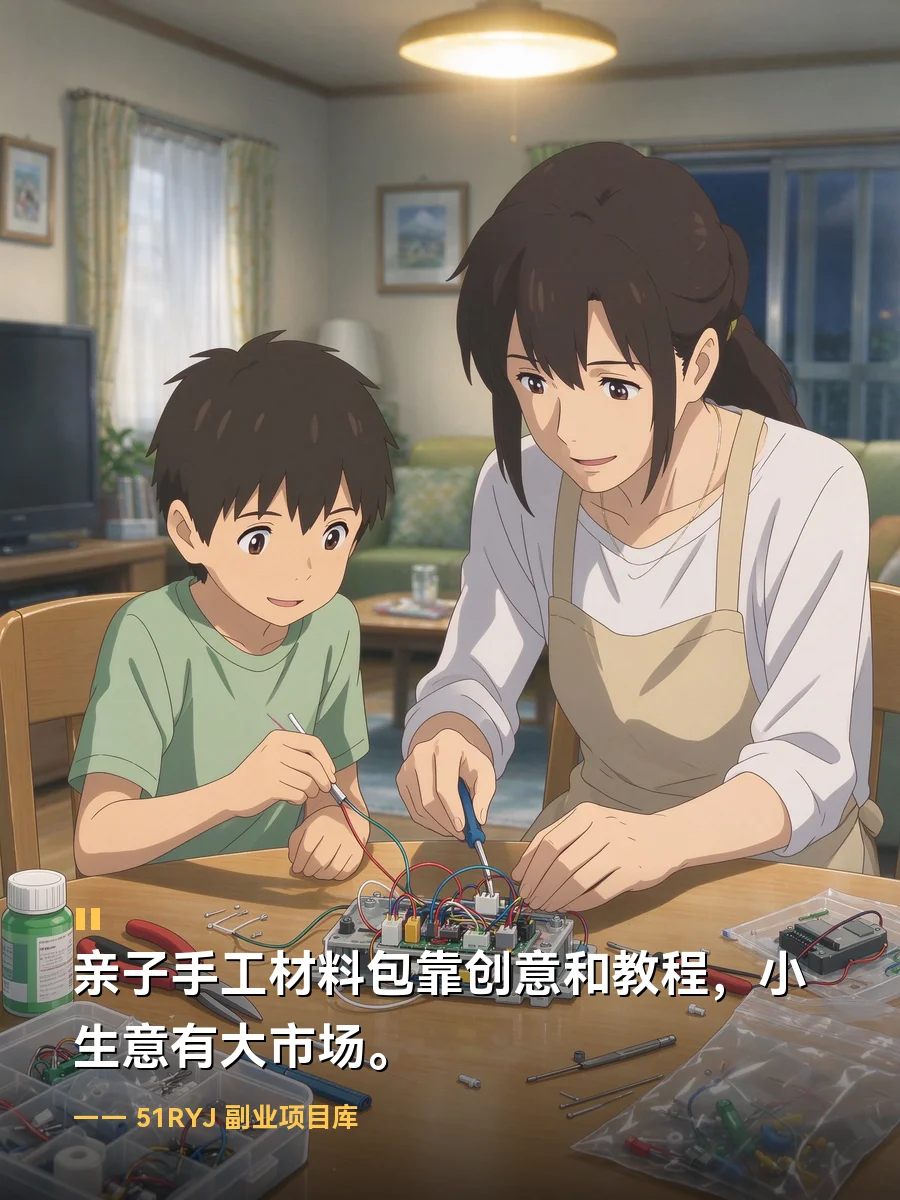 13岁男孩手搓电视机刷屏，亲子手工材料包这门小生意