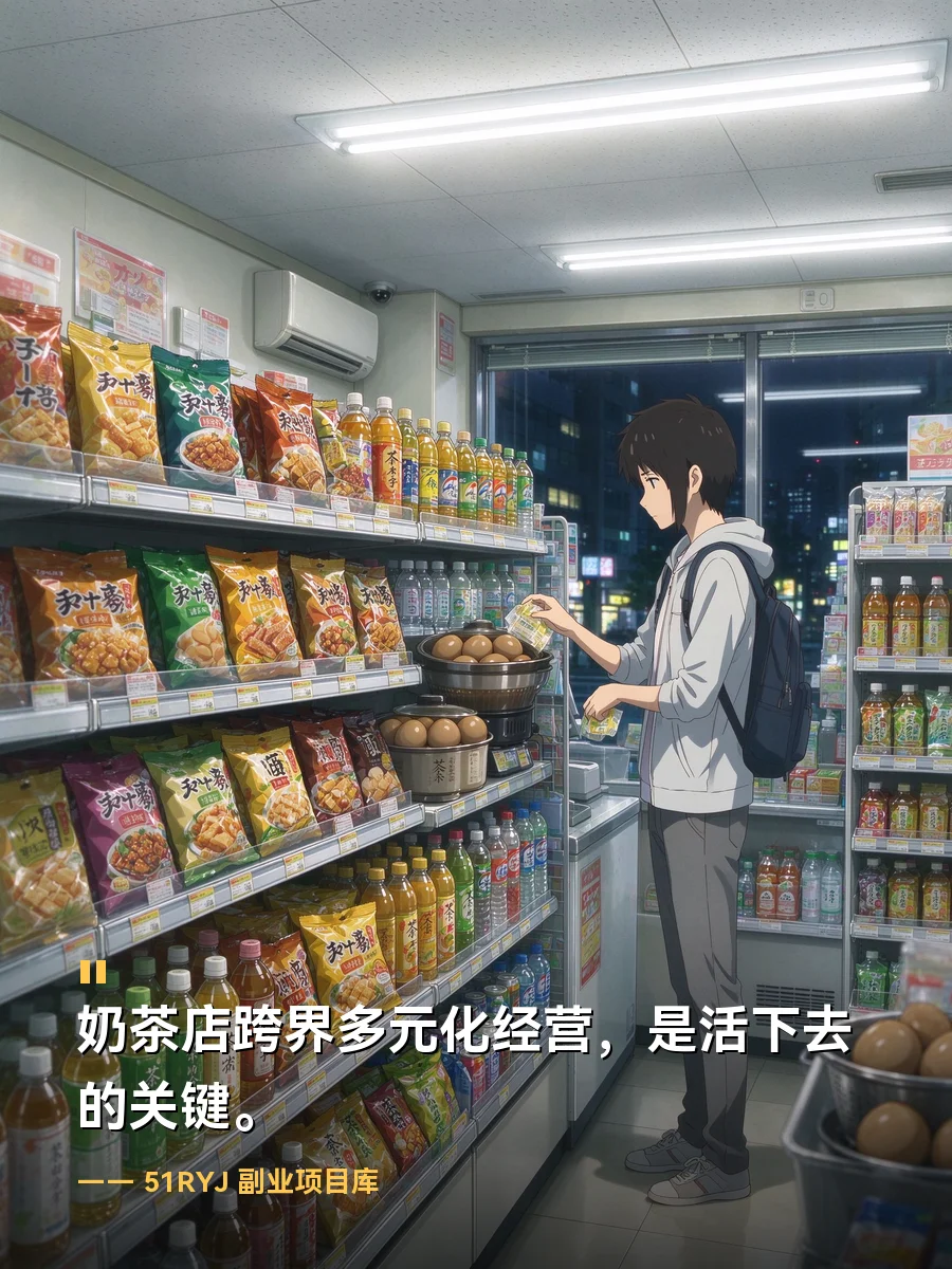 奶茶店开始卖茶叶蛋啤酒便利店了上热搜，开奶茶店这门创业生意现在还能赚钱吗