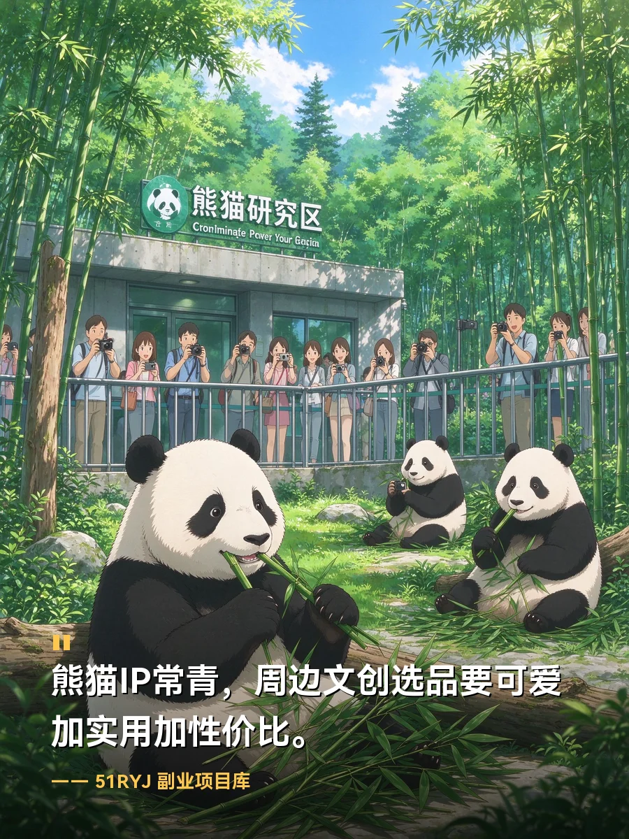 成都熊猫基地国庆门票全售罄上热搜，熊猫周边文创带货这门常青生意普通人选品怎么选