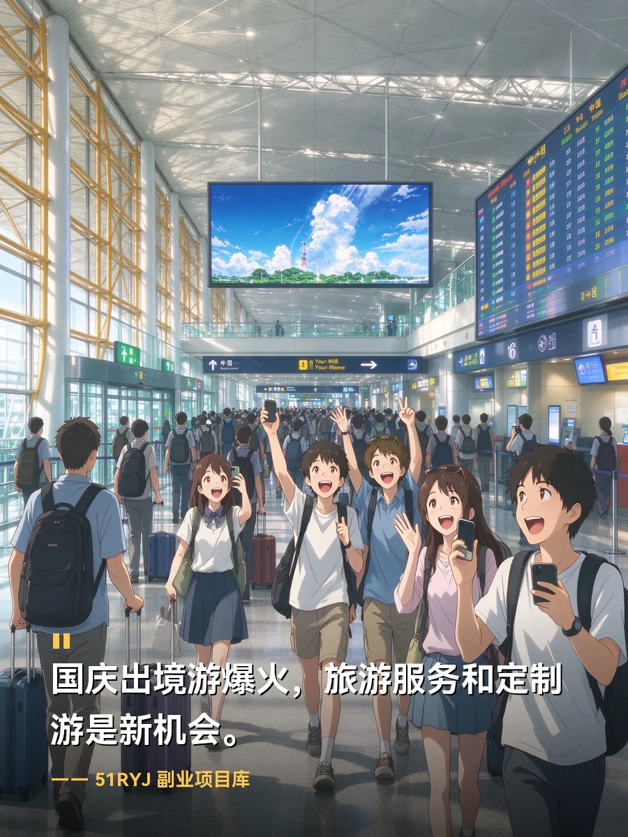 全世界都知道中国人放假了冲上热搜第一，国庆出境游爆火背后这门旅游生意普通人怎么切入