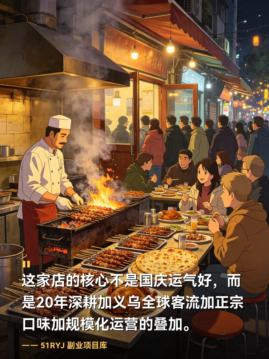 义乌新疆烤肉店国庆日入20万：小店做对了什么