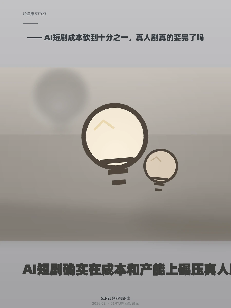 AI短剧成本砍到十分之一，真人剧真的要完了吗