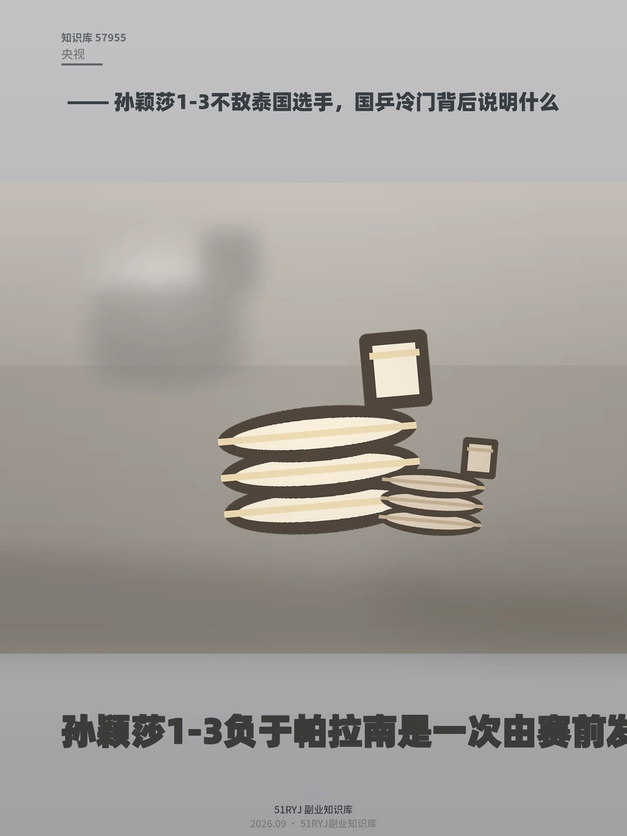 孙颖莎1-3不敌泰国选手，国乒冷门背后说明什么