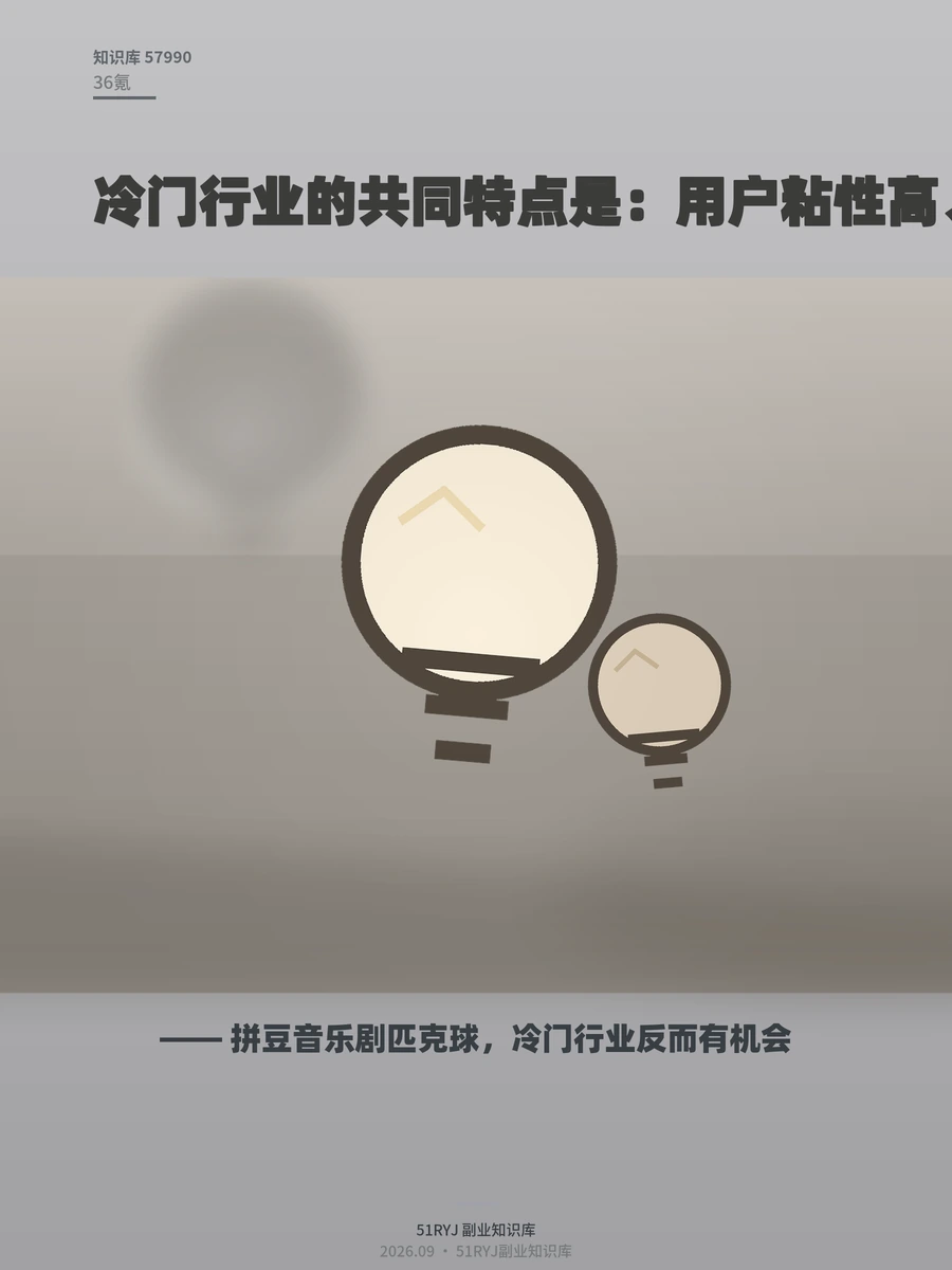 拼豆音乐剧匹克球，冷门行业反而有机会