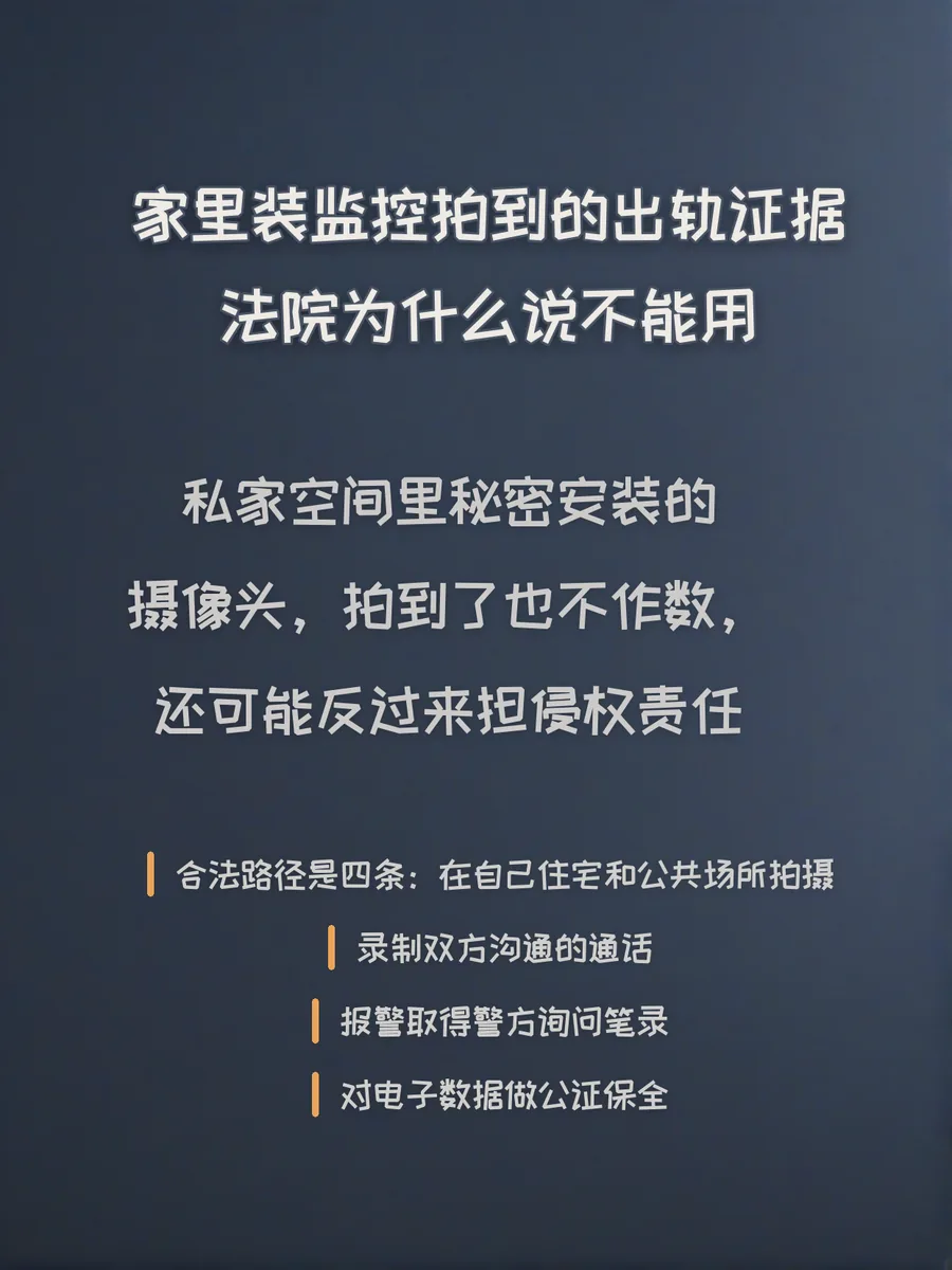 家里装监控拍到的出轨证据，法院为什么说不能用